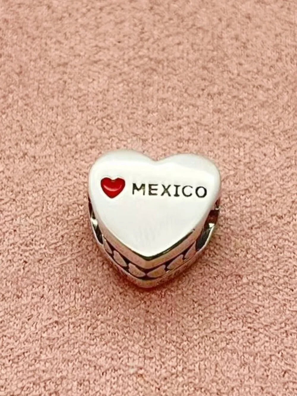 Pandora Mexico Flag Charm Heart Bead Charm Love Mexico S925 Sterling Silver